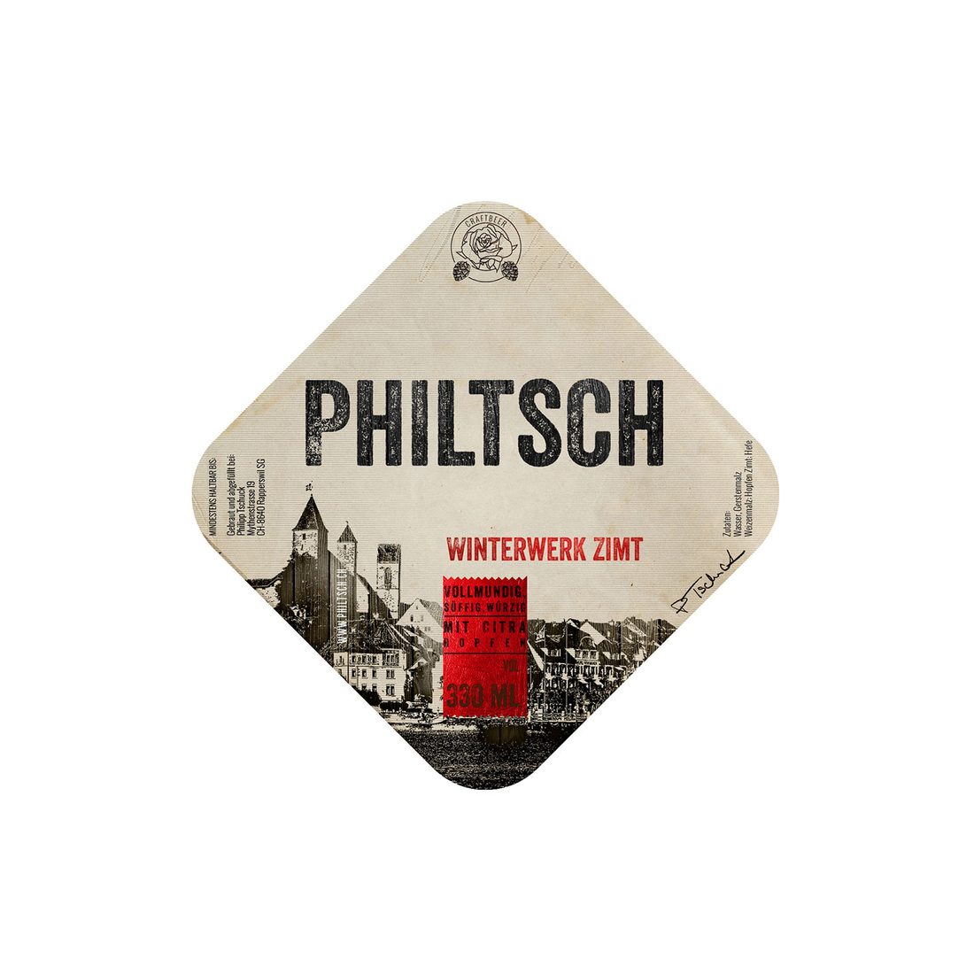 Verpackungsdesign – Philtsch Winterwerk Zimt · Schweizer Craft Beer