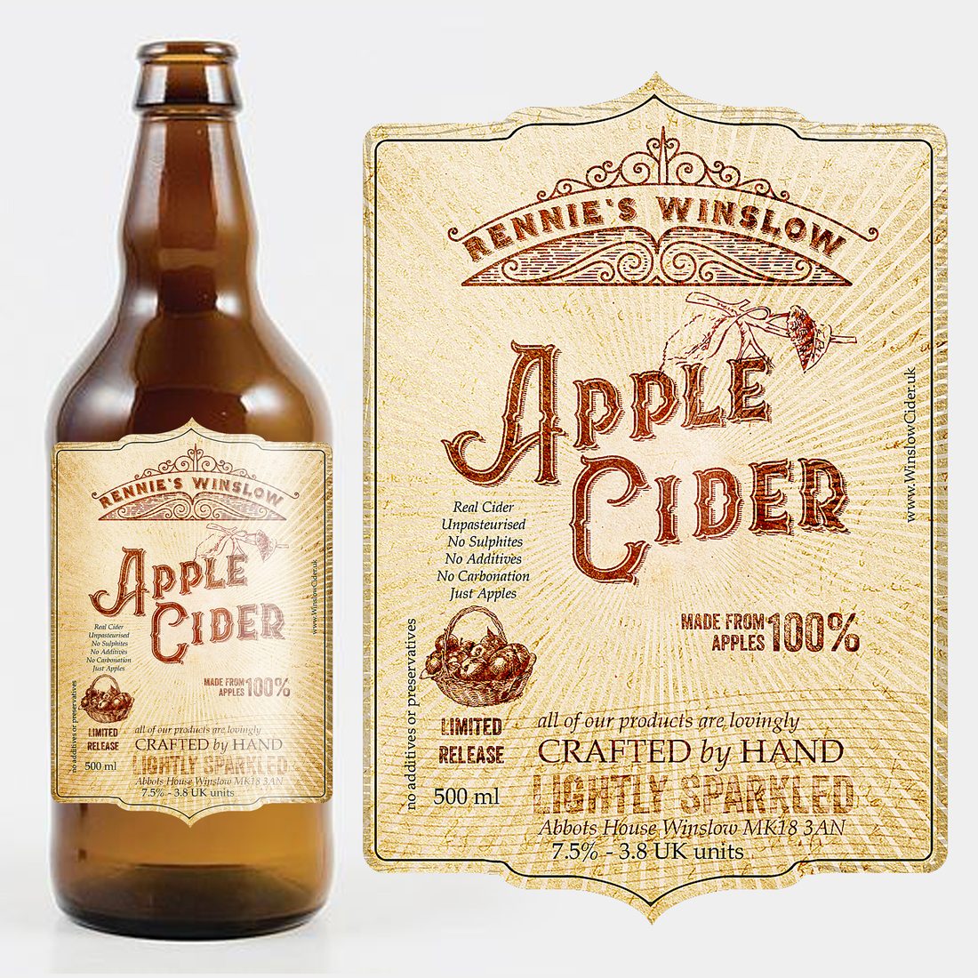 Verpackungsdesign – Apple Cider · Vintage-Etikett