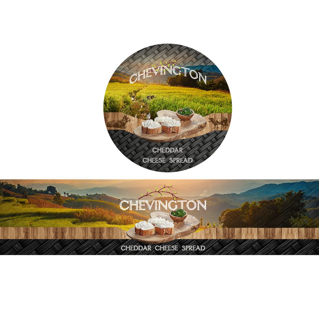 Verpackungsdesign – Chevington Cheddar · Käse-Etikettenrange