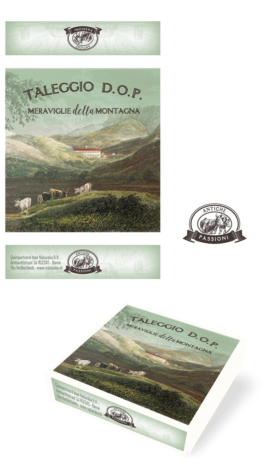 Verpackungsdesign – Taleggio D.O.P. · Käseschachtel im Vintage-Stil