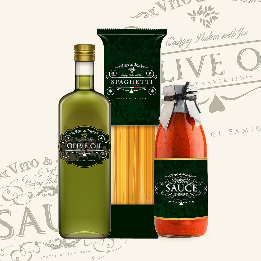 Verpackungsdesign – Vito & Joe's · Öl- und Saucenlinie