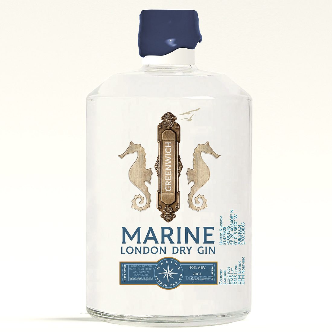 Verpackungsdesign – Marine London Dry Gin · Gravur-Illustration