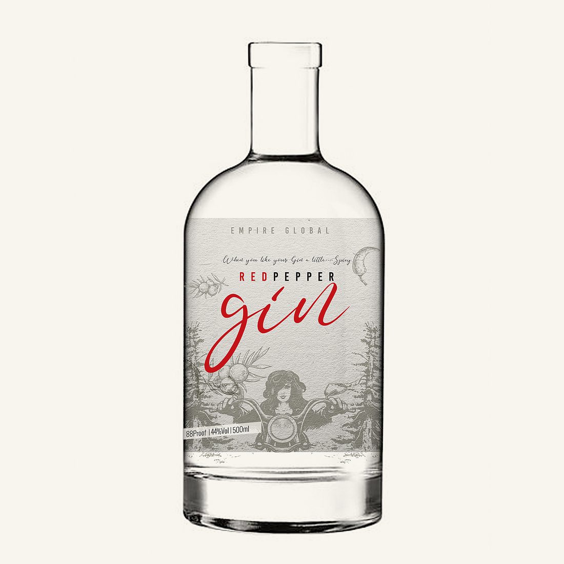 Verpackungsdesign – Red Pepper Gin · Spicy Botanicals