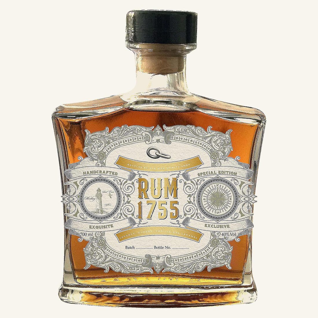Verpackungsdesign – Rum 1755 · veredelter Dekanter
