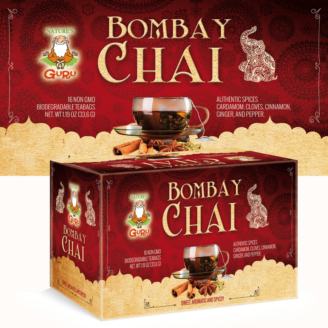 Verpackungsdesign – Bombay Chai · Teeverpackung