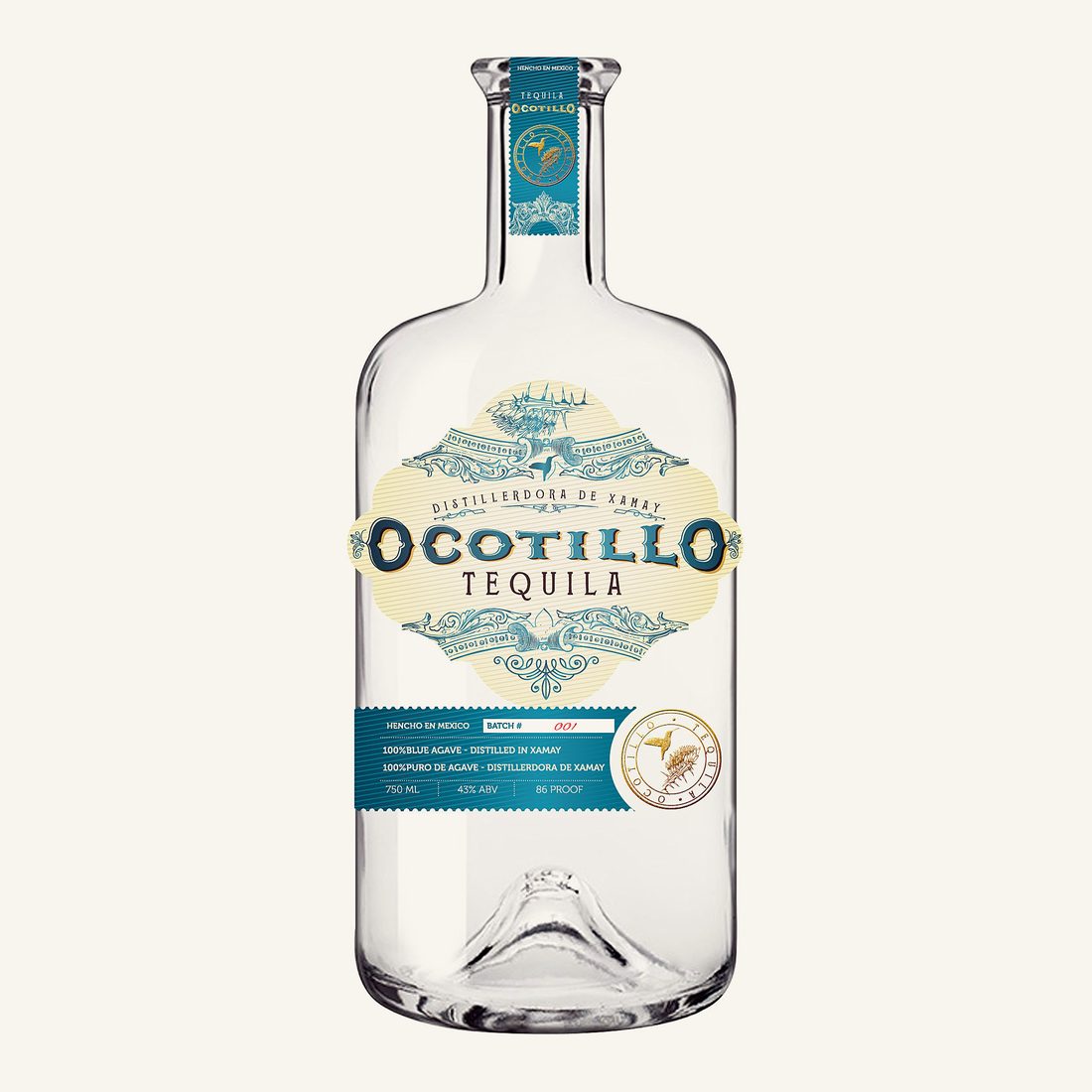 Verpackungsdesign – Ocotillo Tequila · klare Linienführung