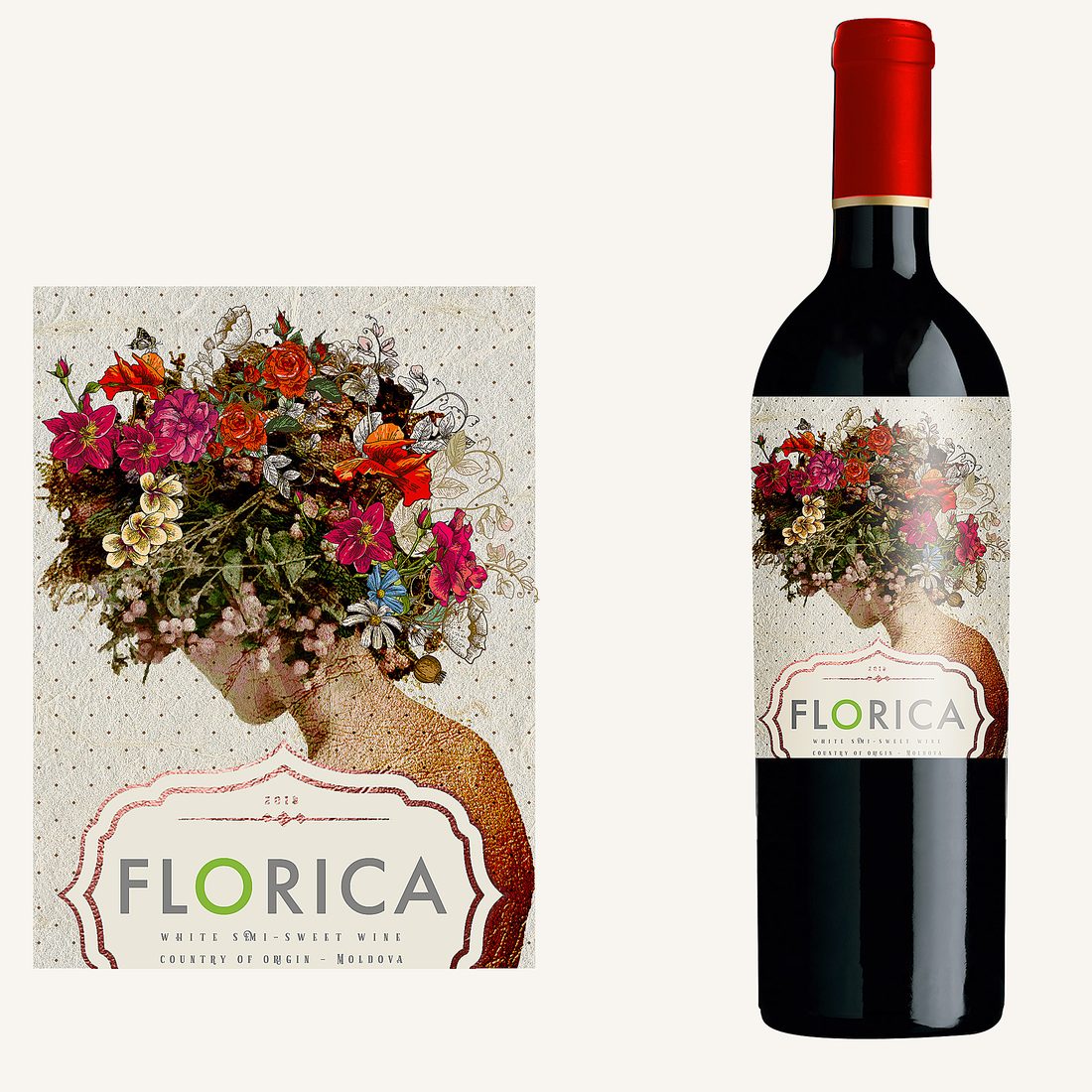Verpackungsdesign – Florica · florale Illustration
